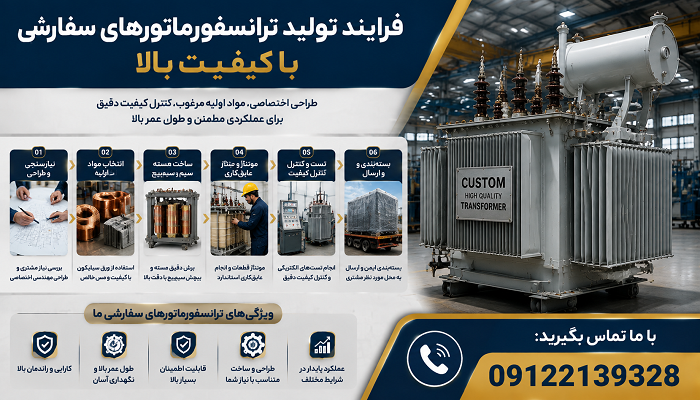 فرایند تولید ترانسفورماتورهای سفارشی با کیفیت بالا